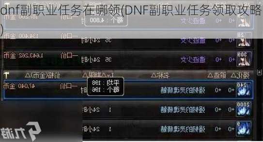 dnf副职业任务在哪领(DNF副职业任务领取攻略)  第1张