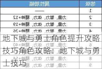 地下城与勇士角色提升攻略技巧角色攻略：地下城与勇士技巧