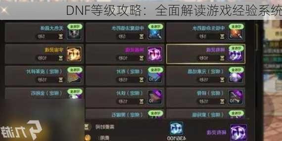 DNF等级攻略：全面解读游戏经验系统