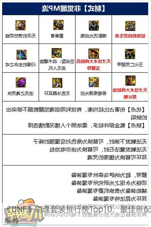 《DNF》剑魂套装排行榜Top10，最佳搭配推荐
