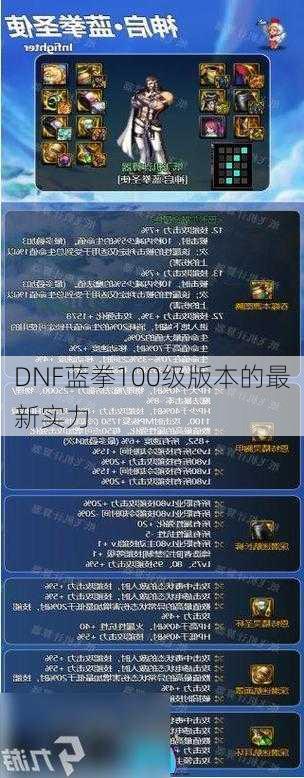 DNF蓝拳100级版本的最新实力