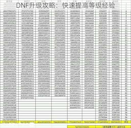 DNF升级攻略：快速提高等级经验