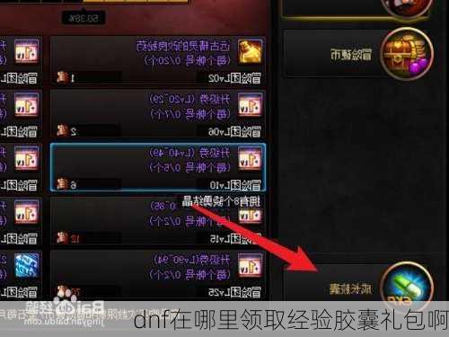 dnf在哪里领取经验胶囊礼包啊