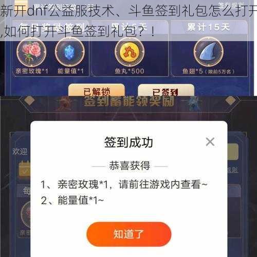 新开dnf公益服技术、斗鱼签到礼包怎么打开,如何打开斗鱼签到礼包？!  第1张