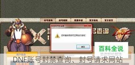 DNF账号封禁查询、封号请求网站